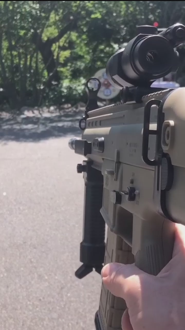 a video of the scar close up shooting a target, fun video